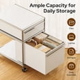 thumbnail image 3 of Cottinch 2 Drawers Accent Cabinet Metal Storage Cabinets with 4 Wheels,Rolling Cabinet Organizer for Home Office,White, 3 of 8