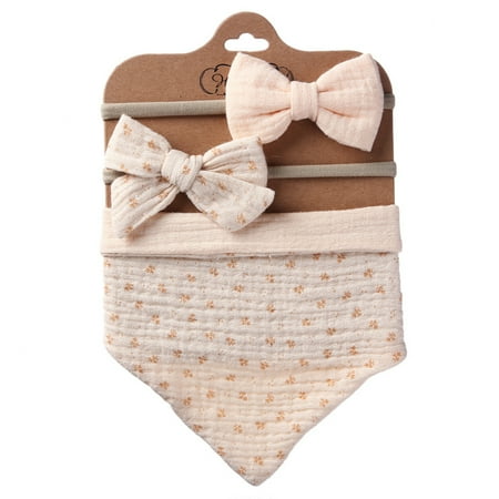 

EUBUY Baby Bib Bow Headband Baby Saliva Towel Headband Set Adjustable Cotton Gauze Lace Bib for Newborn Universal Bib for Men and Women for Shower Birthday Children Day Gift Type 7