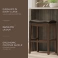 thumbnail image 2 of Maven Lane Adrien Saddle Barstool, Reclaimed Oak w/ Ronan Stone Vegan Leather, 2 of 6