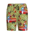 thumbnail image 4 of Easygdp Cartoon Fire Truck Men's Short Pajama Pants, Sleep Shorts, Household Pants, Casual Pants with Pockets - X-Large, 4 of 9