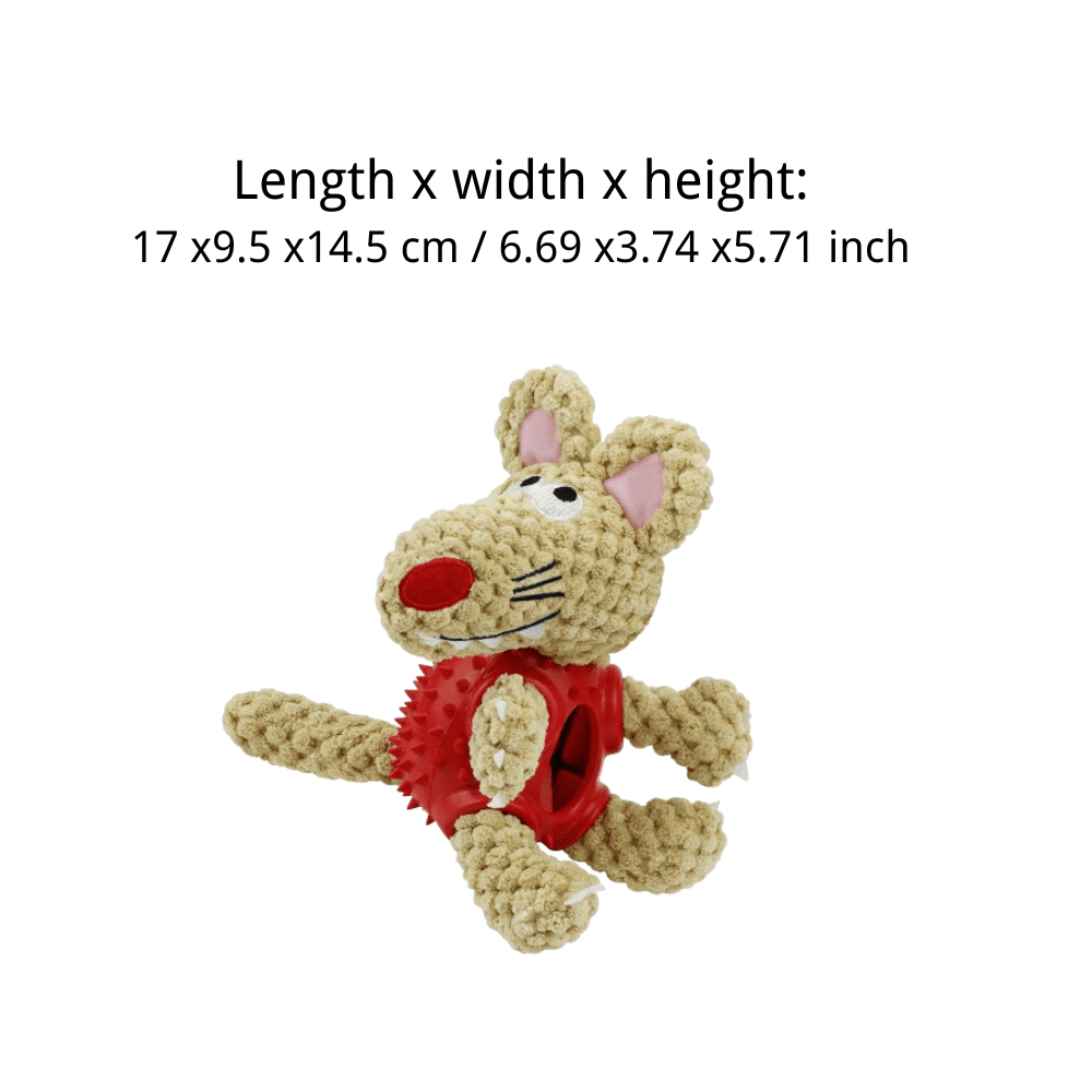 Dog Squeaky Toys, Interactive Durable Plush Dog Toy with Squeaker and Crinkle Paper, Natural Rubber Chew Puzzle Dog Toys  for Puppy Small Middle Large Dogs, Soft Pet Toys