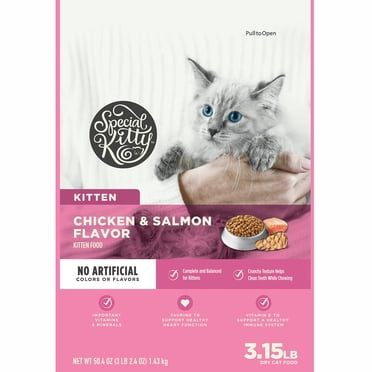 [Multiple Sizes] Special Kitty Kitten Formula Dry Cat Food, Chicken & Turkey Flavor with Oatmeal