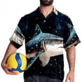 thumbnail image 4 of Starry Shark Men's Hawaiian Button Down Printed Short Sleeve Summer Beach Shirts, 4 of 6