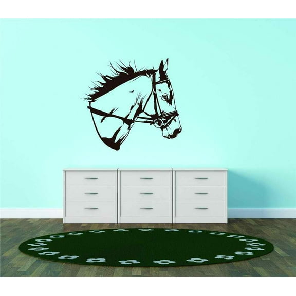 Do It Yourself Wall Decal Sticker Horse Head Wild Rodeo Bedroom Decoration Kids Boy Girl Teen Dorm Room Children 20x20