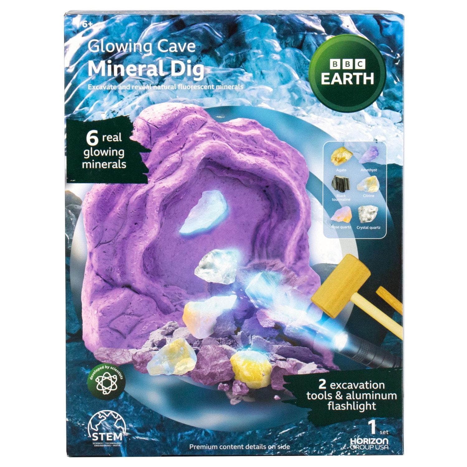 BBC Earth Glowing Cave Mineral Dig, Mineral Dig Kit