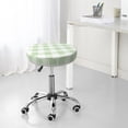 thumbnail image 5 of Green Checkboard Round Bar Stool Seat Covers, Elastic Round Chair Cover Stool Seat Slipcover Bar Stool Cushions Round Pad for 12-14 inch, 5 of 5