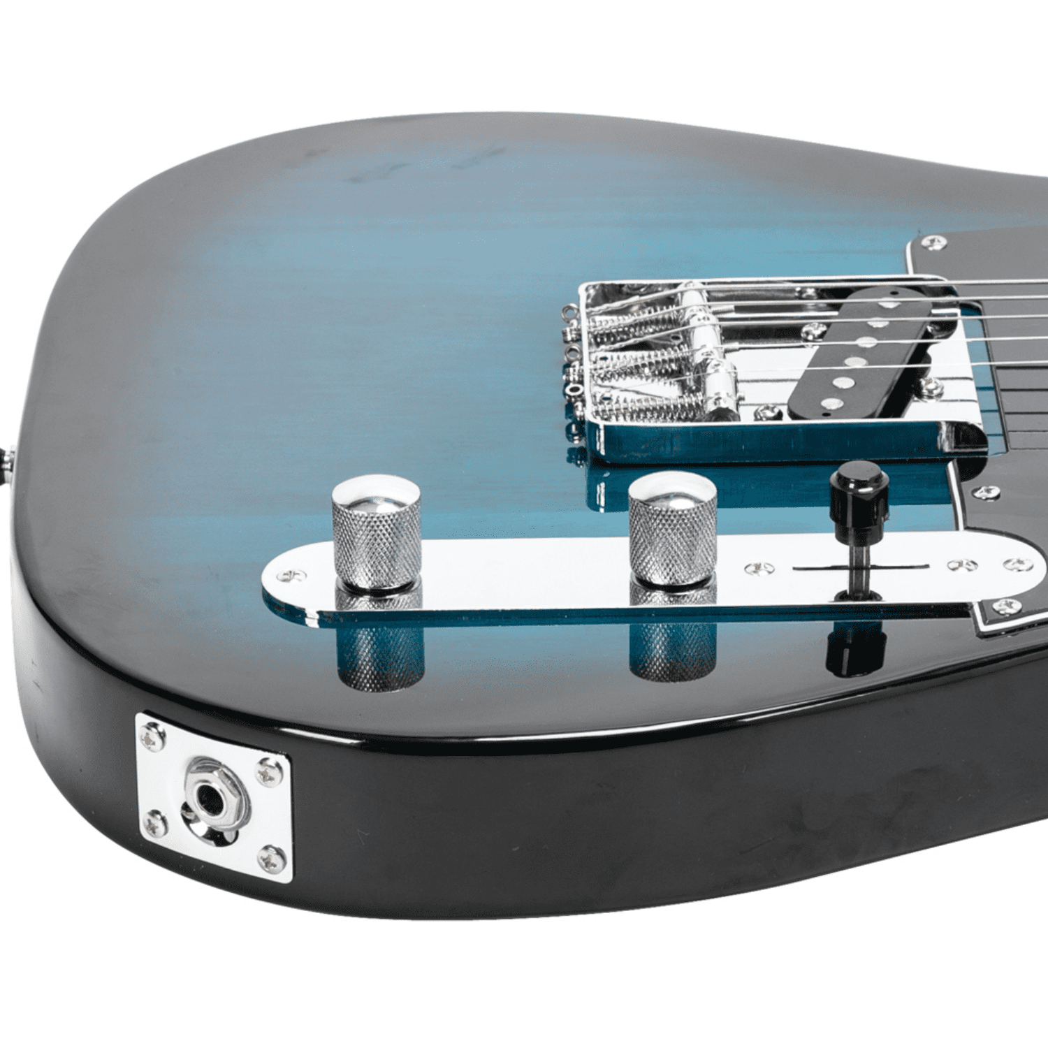 Hassch Beginner Electric Guitar with Bag, Electric Guitar with Strap, Plectrum, Spanner Tool and Connecting Wire for Starter, Blue