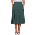 thumbnail image 3 of Faldas midi para mujer INSPIRE CHIC, sólidas, con cintura elástica, en corte acampanado y con capas, con bolsillos, color verde militar M, 3 of 6