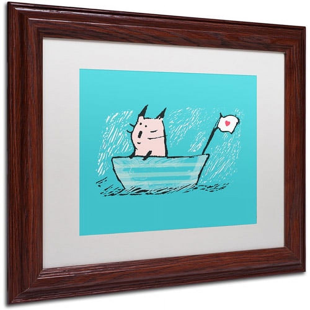 Carla Martell 'Sweet Sailor Cat' Matted Framed Art