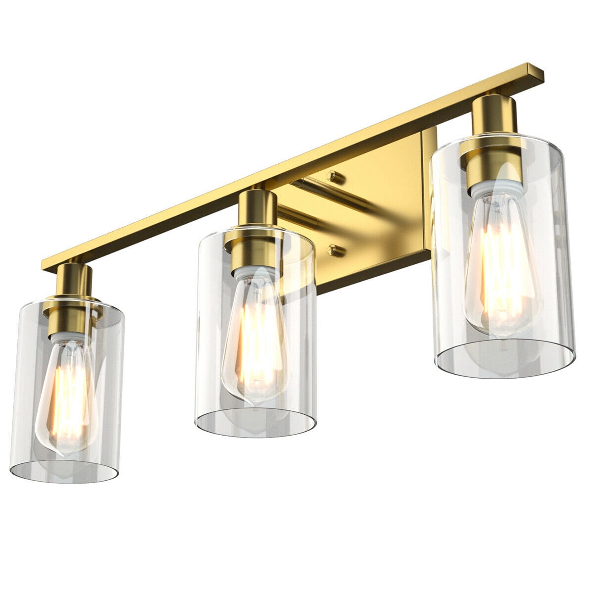Patiojoy Bathroom Vanity Light Modern Wall 3-Light  Sconce Fixtures W/ Clear Glass Shade