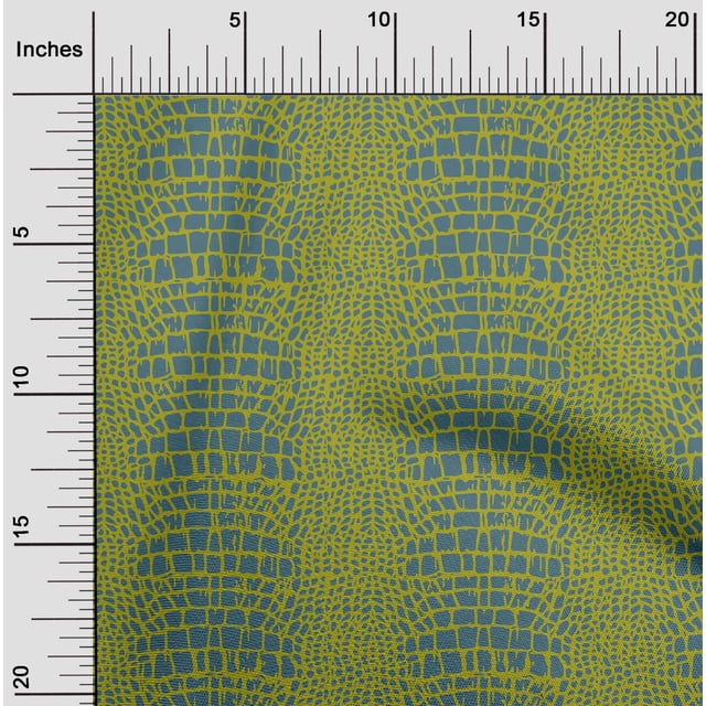 oneOone Georgette Viscose Lime Green Fabric Crocodile Animal Skin Craft Projects Decor Fabric Printed By The Yard 42 Inch Wide