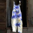 thumbnail image 1 of ICHUANYI Clearance Women's Casual Sleeveless Strap Floral Printed Spaghetti High Waist Wide Leg Jumpsuit Rompers(White, S) ICHUANYI WER2023080917031, 1 of 4