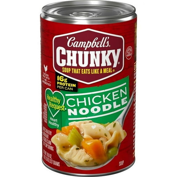 Campbell's Chunky Healthy Request Chicken Noodle Soup 18.6 oz Can (Pack of 7)