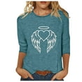 thumbnail image 2 of Aqestyerly Blouse Décontractée pour Femme, Imprimé Amusant, Coupe Ample, Col Rond, T-Shirt à Manches 3/4, Doux, Été, Quotidien, Haut Mode, Tee HWRETIE, 2 of 4