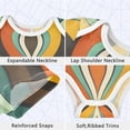 thumbnail image 3 of Abstract Colorful Waves Pattern Pure Cotton Bodysuit Short Sleeve Pajamas One-Piece Romper Unisex 3 Months, 3 of 6
