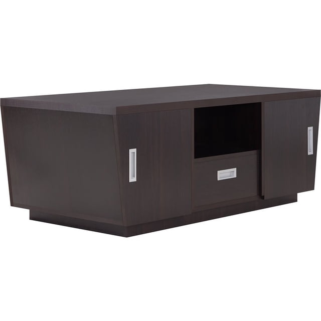 Furniture of America Saulus Moderne Table Basse de Rangement en Bois en Espresso