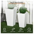 thumbnail image 5 of Outdoor Planters 2-Pack, 22 & 18in Flower Pots, Stackable Plant Pots with Drainage, Durable MgO, for Patio, Garden, Porch, Yard - White, 5 of 9