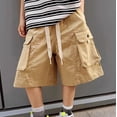 thumbnail image 7 of UACY Cargo Shorts Boys Y2K Baggy Knee Length Athletic with Pockets Hiking Waterproof Black Pants Summer Outfits ﻿, 7 of 7