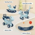 thumbnail image 4 of Wdmiya 4 in 1 Rocking Horse Ages 1-3, Baby Rocking Toy Birthday Gift for Toddlers 1-3 Years Old, Balance Bike Ride On Toys with Push Handle, Backrest and Balance Board for Baby Girl and Boy, Blue, 4 of 8