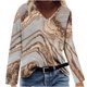 thumbnail image 1 of Camisas Para Mujer Camisetas de Gran Tamaño Manga Larga Moda Casual Cuello en V Cómodo Impreso Top Camiseta Blusa Odeerbi ODB135581, 1 of 4
