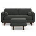 thumbnail image 4 of Simpli Home Morrison Mid-Century Modern 72 inch Wide Sofa with Ottoman Set in Charcoal Grey Tightly Woven Performance Fabric, 4 of 12