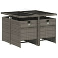 thumbnail image 3 of vidaXL 5 Piece Patio Dining Set with Cushions Gray Poly Rattan, 3 of 10
