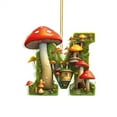 thumbnail image 5 of Holloyiver 26 Initial Letters Mushroom Small Pendant, Acrylic Personalized 26 Letters Mushroom Hanging Ornament, Flat Acrylic Car Pendant Home Decoration Pendant, 5 of 9