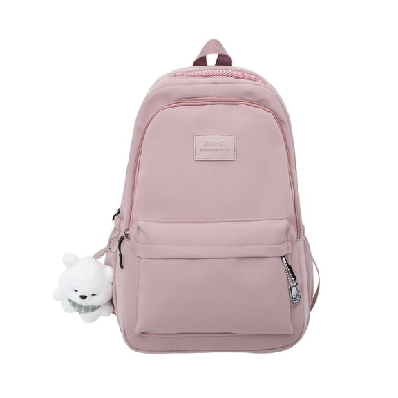 GASTROPOD Pink Backpack For Women With Charm, Large Capacity Waterproof Cute Casual School Travel Backpack
