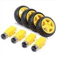 thumbnail image 2 of 8PCS DC Electric Motor + Plastic TT Motor Tire Wheel Dual Shaft Gear Motor TT Gearbox Engine for Smart Car, 2 of 8