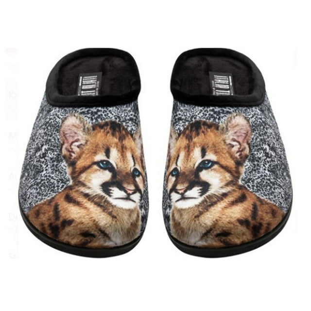 Fin Flex Pantoufles pour Femmes Intérieur Extérieur Antidérapantes Imprimé Animal Hiver Maison Chambre Pantoufles à Enfiler Chaudes R14 Snow Leopard