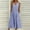 Blue, variant on EGNMCR Summer Dresses Women Trendy 2024 Women's Fashion Casual Sleeveless V-Neck Button Striped Print Pocket Maxi Dress