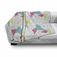 thumbnail image 3 of Abstract Soft Flannel Fleece Throw Blanket, Memphis Style Modern Geometric Forms with Lines Colorful Triangles Graphic, Cozy Plush for Indoor and Outdoor Use, 50" x 70", Multicolor, by Ambesonne, 3 of 6