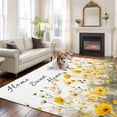 thumbnail image 2 of Large Area Rugs for Living Room Bedroom, Spring Yellow Floral 8'x10' Rug Washable Carpet Runner Indoor Outdoor, Farmhouse Country Flower Butterflies Non Slip Floor Mats Rug for Kitchen, Patio, 2 of 8