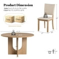 thumbnail image 4 of Leovanni Modern 47" 5-Piece Solid Wood Round Dining Table Set with 4 Upholstered Chairs, Pedestal Base Kitchen & Dining Room Set, Natural, 4 of 14