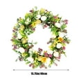 thumbnail image 2 of 15.7" Spring Wreath Easter Wreath with Flowers, Eggs, Green Leaves and Twine, Hanging on Home Indoor Outdoor Front Door Wall Decorations, 2 of 6