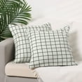 thumbnail image 2 of Unique Bargains Plaid Throw Pillow Covers Square Linen Cushion Pillowcase White 18" x 18", 2 of 6
