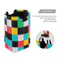 thumbnail image 3 of Yayeee Freestanding Laundry Hamper with Handle Collapsible Large Storage Basket for Clothes, Blue Checkered Pattern, 3 of 7