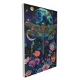 thumbnail image 2 of 16x24 inch Frameless Canvas Painting Wall Art Moonlit Night Dragonflies & Flowers,Florists Canvas Decor Accessory,Cafes Bathroom,Garden Yard Home Wall Decor Art Poster & Prints,Bedroom Decor, 2 of 6