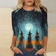 thumbnail image 1 of Heisall Womens Tops 3/4 Sleeve Round Neck Loose Casual Blouses Halloween Print Tshirts Festive Fashion 2025 New Arrival, 1 of 5