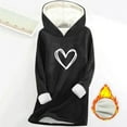 thumbnail image 5 of FNFYFH Hoodies for Women Thermal Fleece Liend Graphic Hoodie Hooded Pullover Sweatshirt Thickened Cozy Loungewear Winter Tunic Tops, 5 of 5