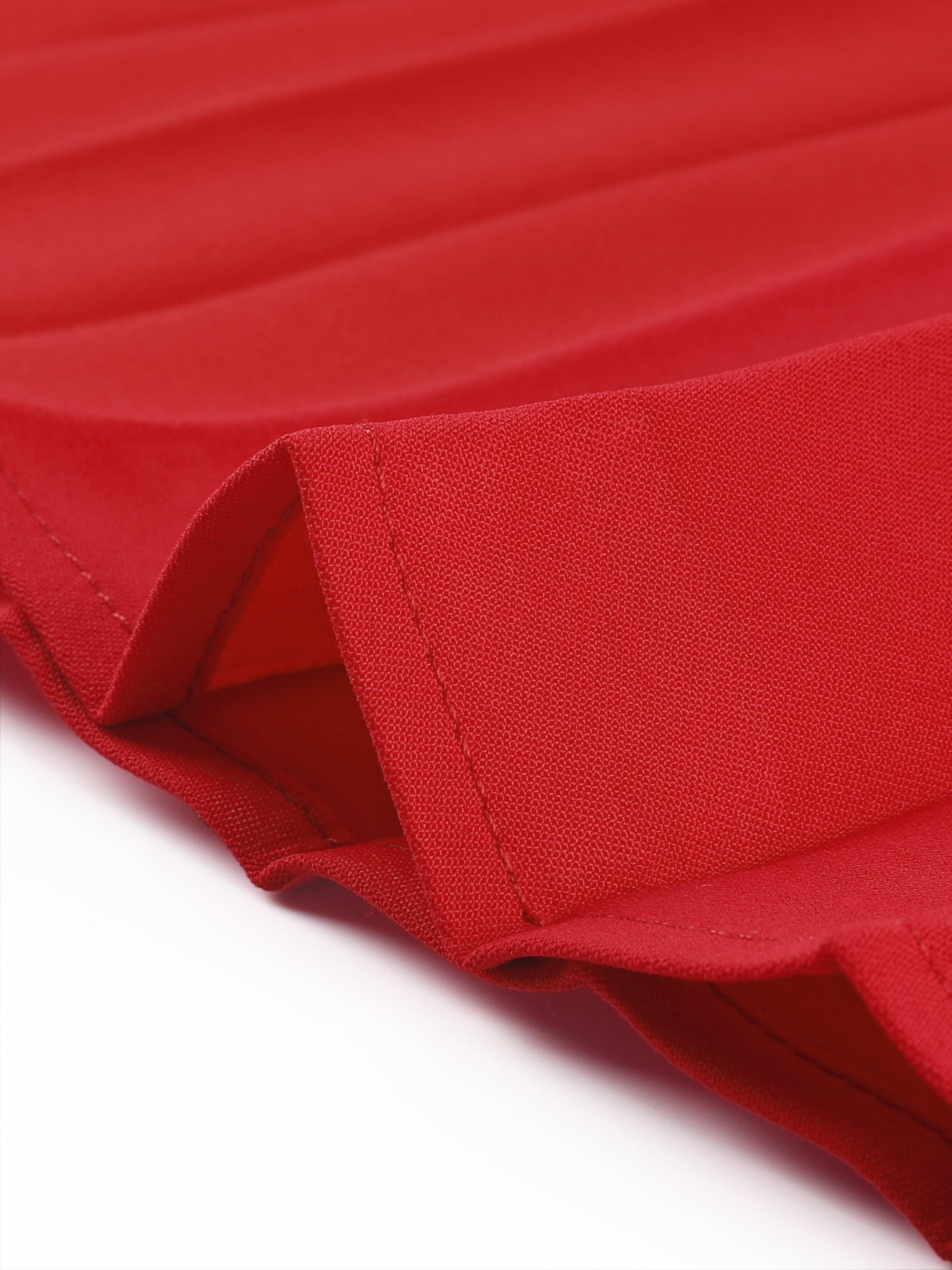 DARING DIVA Boat Neck Half Sleeve Pleated Business Elegant Dresses L Red