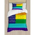 thumbnail image 3 of Pride Duvet Cover Set Queen Size, Mixed Flag Design American and LGBT Gay Lesbian Parade Rainbow Peace and Pride Themed, Decorative 3 Piece Bedding Set with 2 Pillow Shams, Multicolor, by Ambesonne, 3 of 3