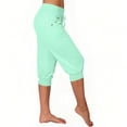 thumbnail image 6 of ABATAB Women's Capri Sweatpants Cozy Button Cinch Capris Lounge Drawstring Jogger Workout Yoga Cropped Pants with Pockets, 6 of 7