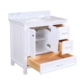 thumbnail image 3 of Paige 36" Bathroom Vanity with White Cabinet and Carrara Marble Top, 3 of 5