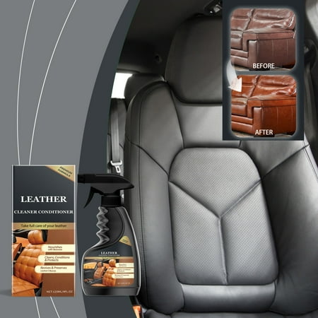Leather Cleaner Conditioner  Nourishes With Jojoba Cleans Conditions Protects Es Preserves Leather s Beauty For Car Seats Furniture Shoes Bags - 120Ml Spray