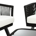 thumbnail image 4 of SAFAVIEH Belmi Outdoor Patio 4 Piece Conversation Set, Black/Beige, 4 of 8
