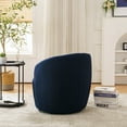 thumbnail image 4 of Onbeam Accent Chairs for Living Room and Bedroom - Swivel Barrel Chair and Reading Armchair with Teddy Fabric and Metal Base - Blue, 4 of 10