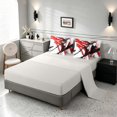 thumbnail image 4 of Manfei Abstract Brushstroke Twin Bedding, Watercolor Art Bedding Comforter Set, Red, Black and White, Gray Reversible 7-Piece, 4 of 6