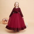 thumbnail image 5 of newwalpole Girls Velvet Christmas Dress for Girls Long Sleeve Velvet Sequin Tutu Winter Party Holiday Dress Red for Size 13-14 Years, 5 of 9