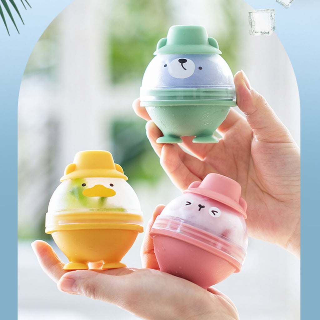 Ice-Ball-Maker Mold with Lid Easy to Release Silicone Round Ice-Cubes Molds